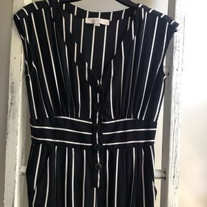 Loft black and white romper